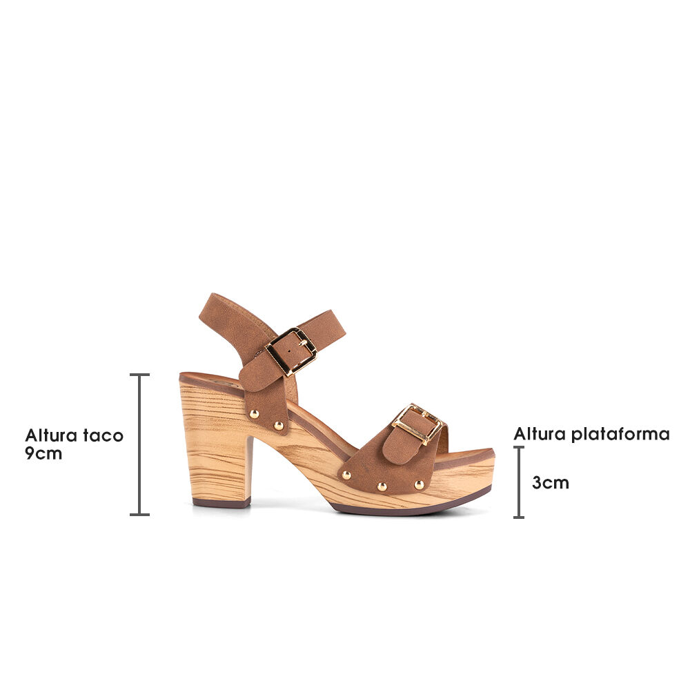 Sandalias Taco Casual Camel Mujer Weide Js58 image number 4.0