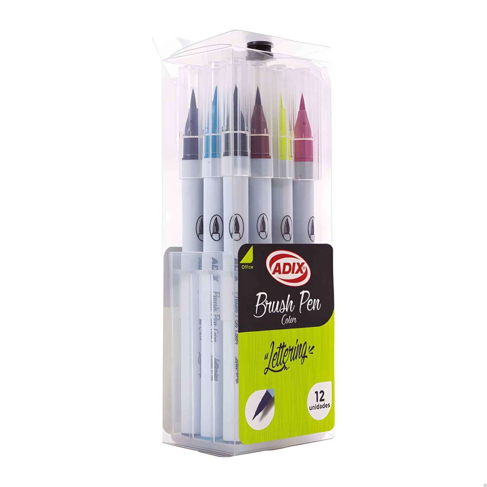 Brush Pen Caja Con Broche 12 Colores - Adix image number 1.0