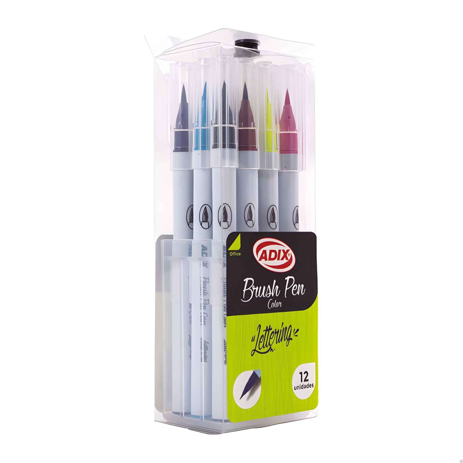 Brush Pen Caja Con Broche 12 Colores - Adix image number 1.0