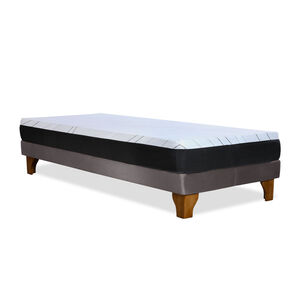 Cama Europea Zen Pro 1.5 Plazas Tela Velvet Gris