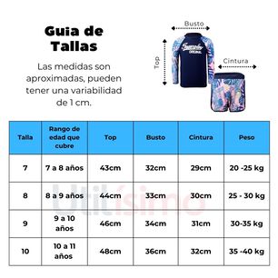 Traje De Ba&ntilde;o 2 Piezas Manga Larga Ni&ntilde;a Jump Kids