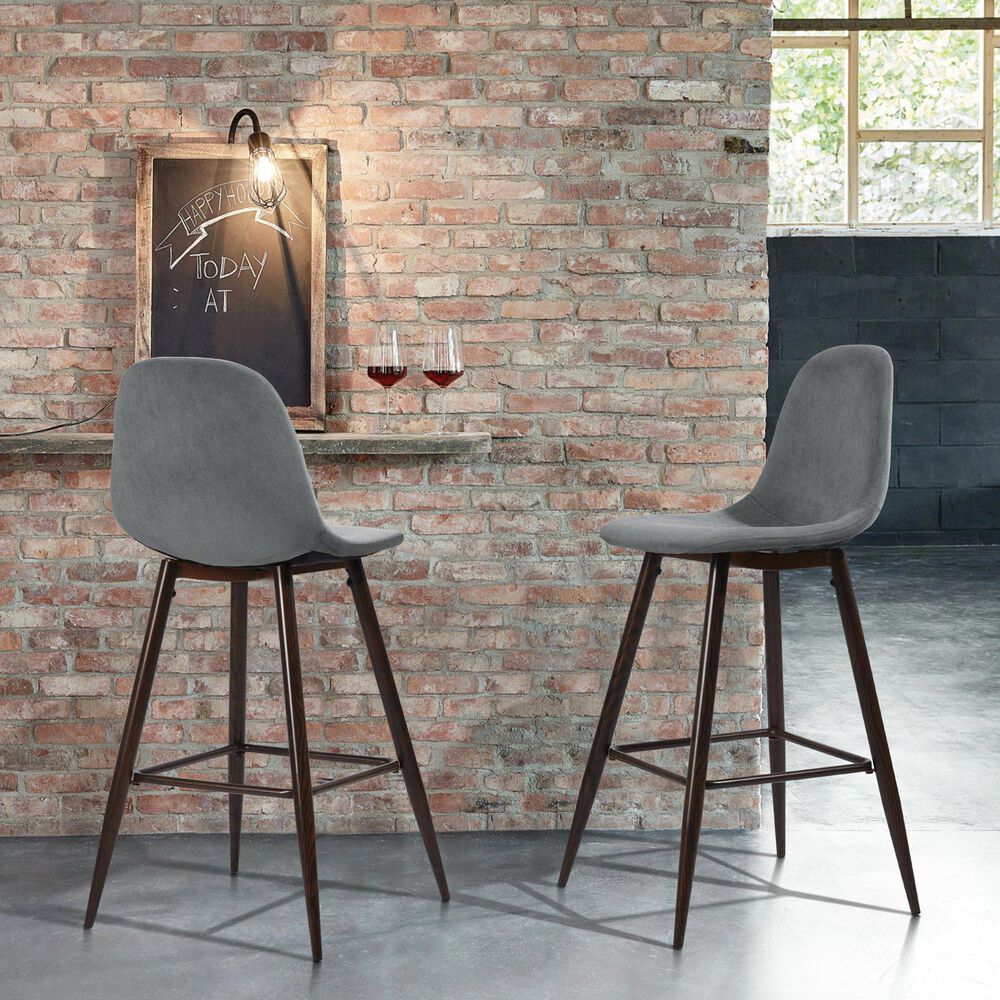 Pack 2 Pisos De Bar Con Patas De Metal Gris image number 1.0