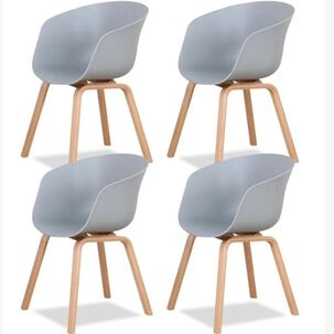 Comedor Mesa Expandible 100 - 180cms + 4 Sillas Cup Gris