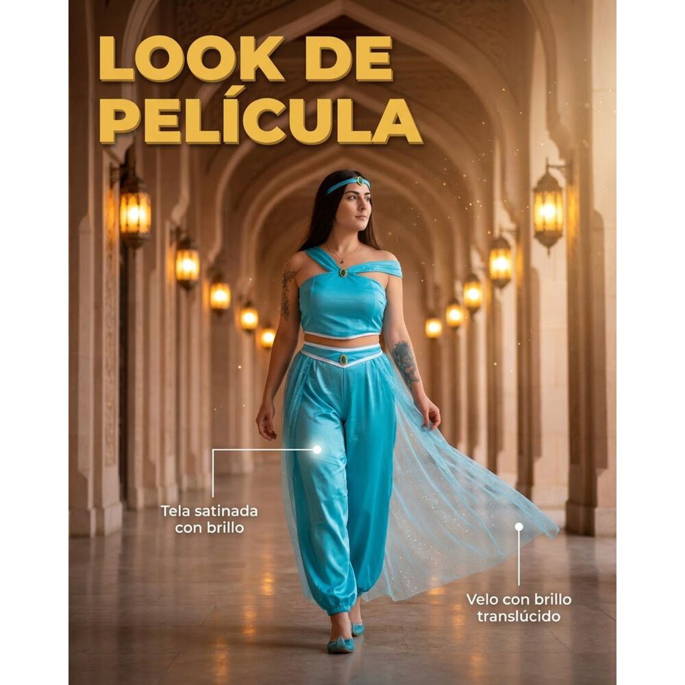 Disfraz Princesa Jasmine Jazmin Aladd&iacute;n Cosplay image number 18.0