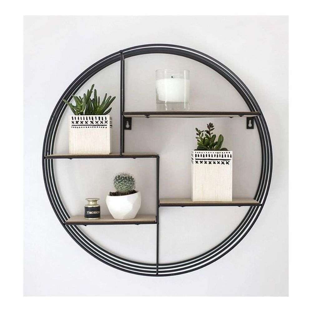 Estante Flotante De Pared Met&aacute;lico Decorativo De 4 Niveles image number 2.0