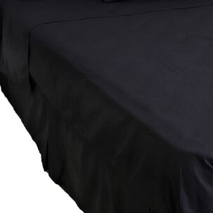 Faldon Unicolor 2 Plazas Color Negro 144 Hilos Arthome