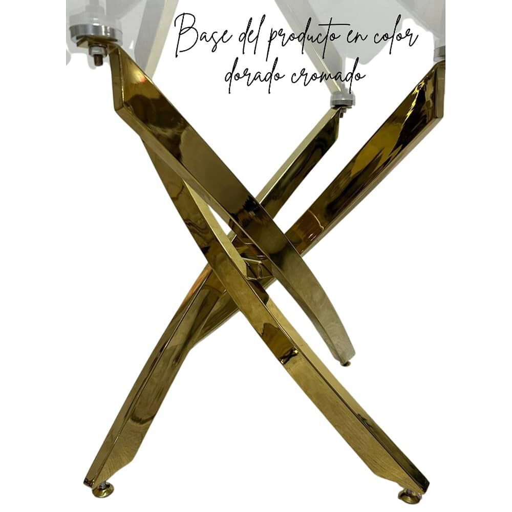Mesa De Centro 80cm Elegante Con Tope De Vidrio Dubai Gold image number 2.0