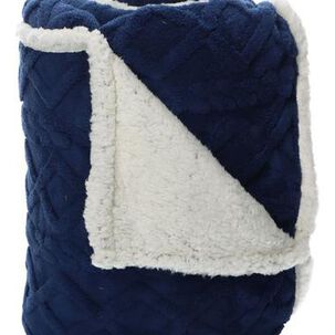 Frazada Andes Jacquard Sherpa Azul 2 Plaza