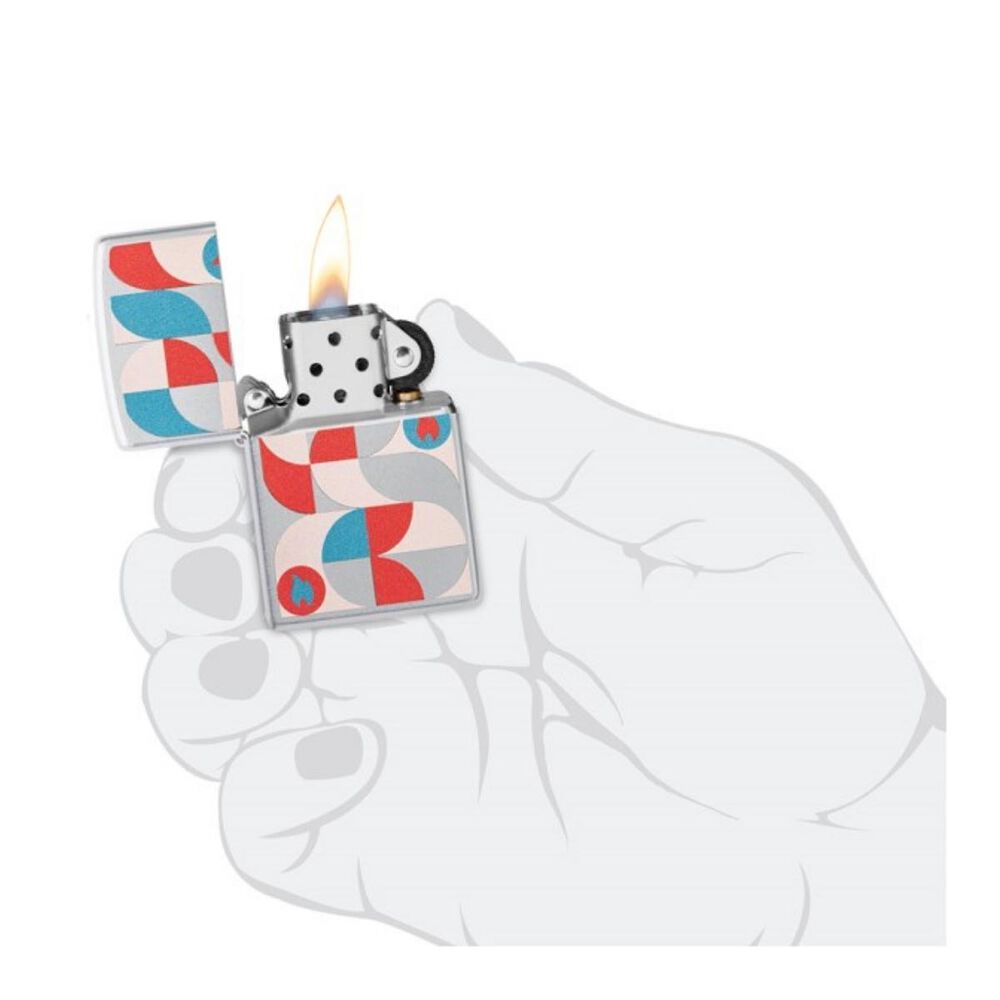 Encendedor Zippo Geometric Design Plateado Zp48712 image number 3.0