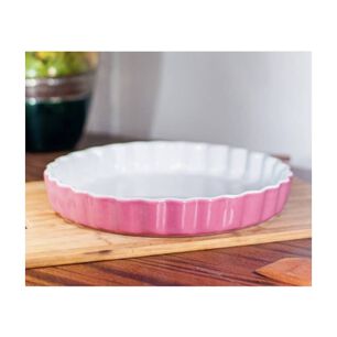 Fuente Ceramica P/horno Redonda Rosada