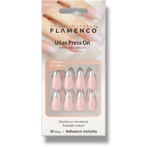 U&ntilde;as Postizas Press - On Francesas Plateada