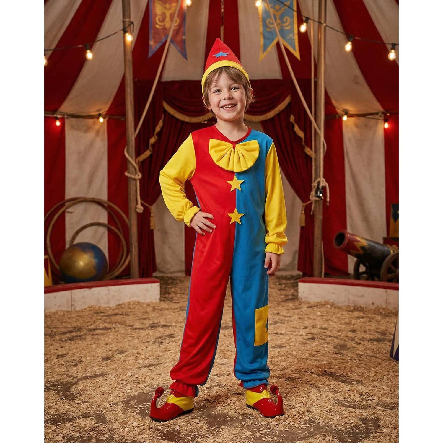 Disfraz Cosplay Payaso Buf&oacute;n Ni&ntilde;o Ni&ntilde;a Carnaval Adulto image number 3.0