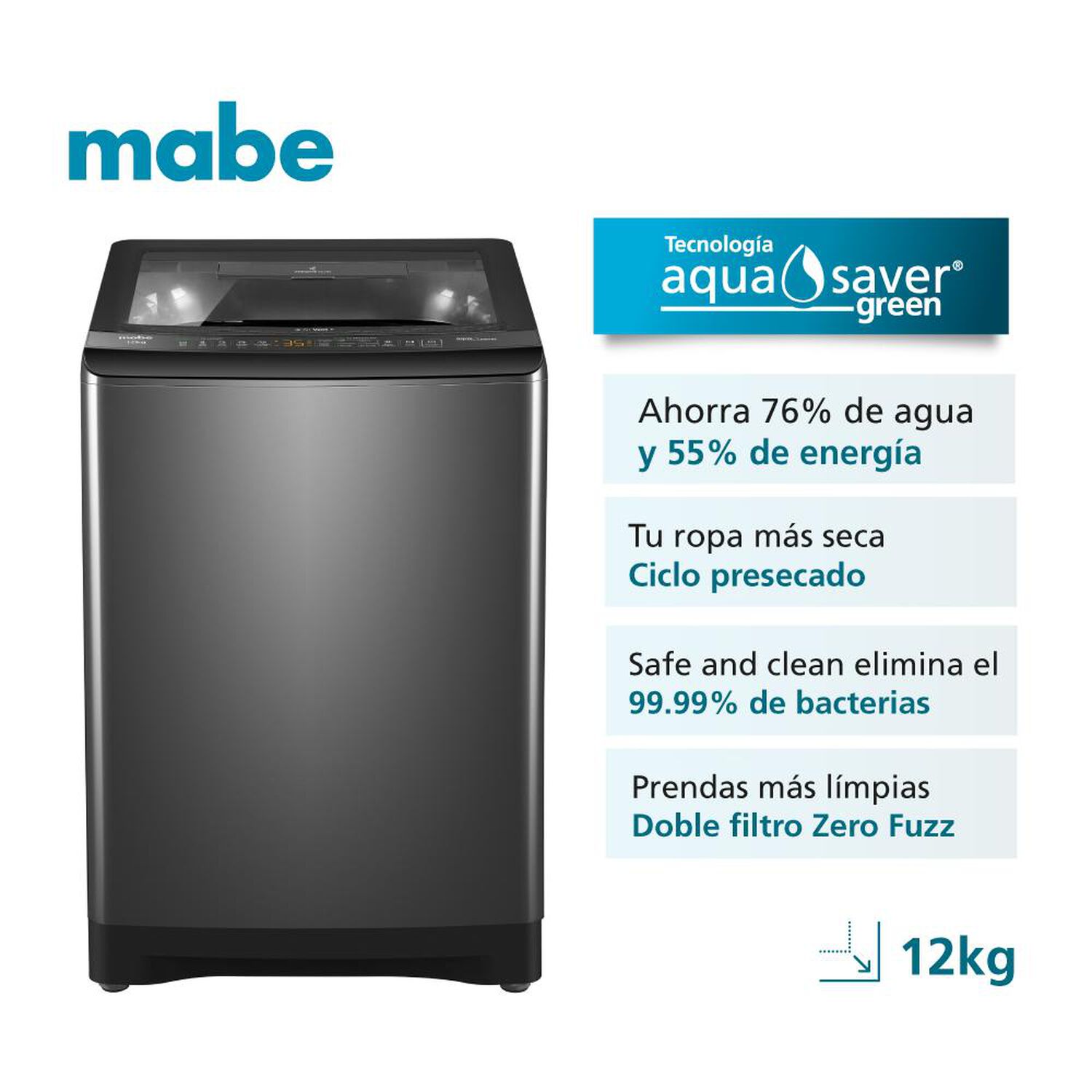 Lavadora Mabe Lma2120wdgcl0 / 12 Kilos image number 2.0