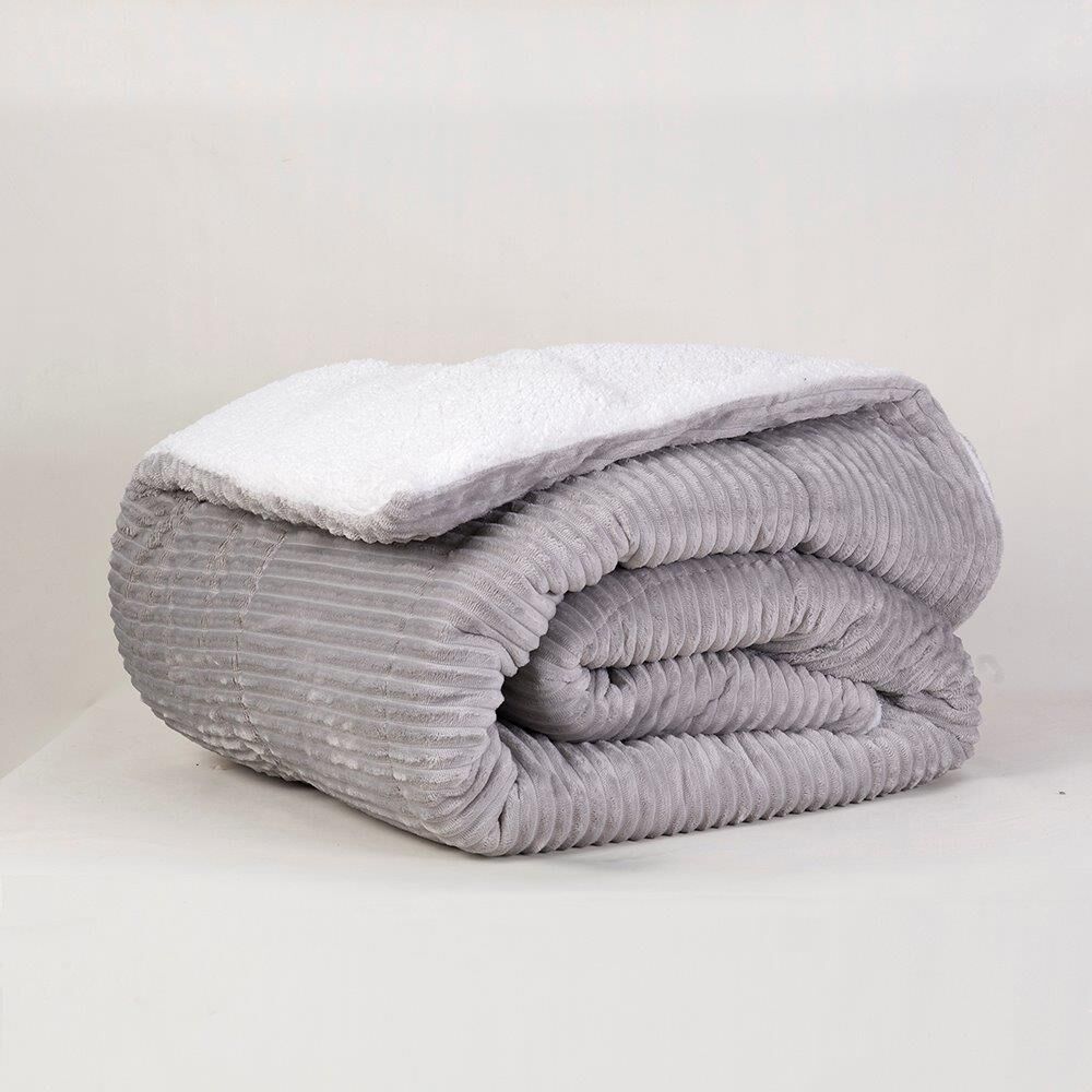 Plumon Corduroy Coral Sherpa 1.5 Plazas Gris image number 2.0