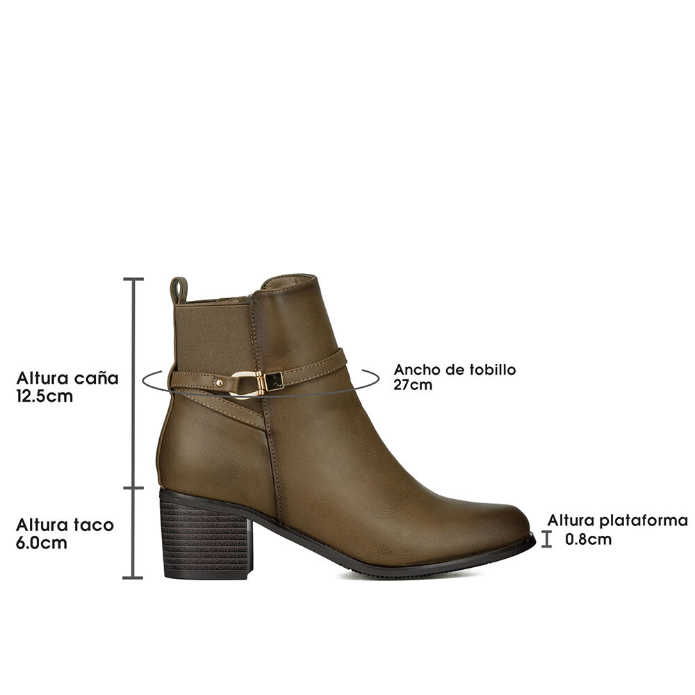 Botin Casual Mujer De Moda Vintage Tacon Grueso Weide Zs66 image number 6.0