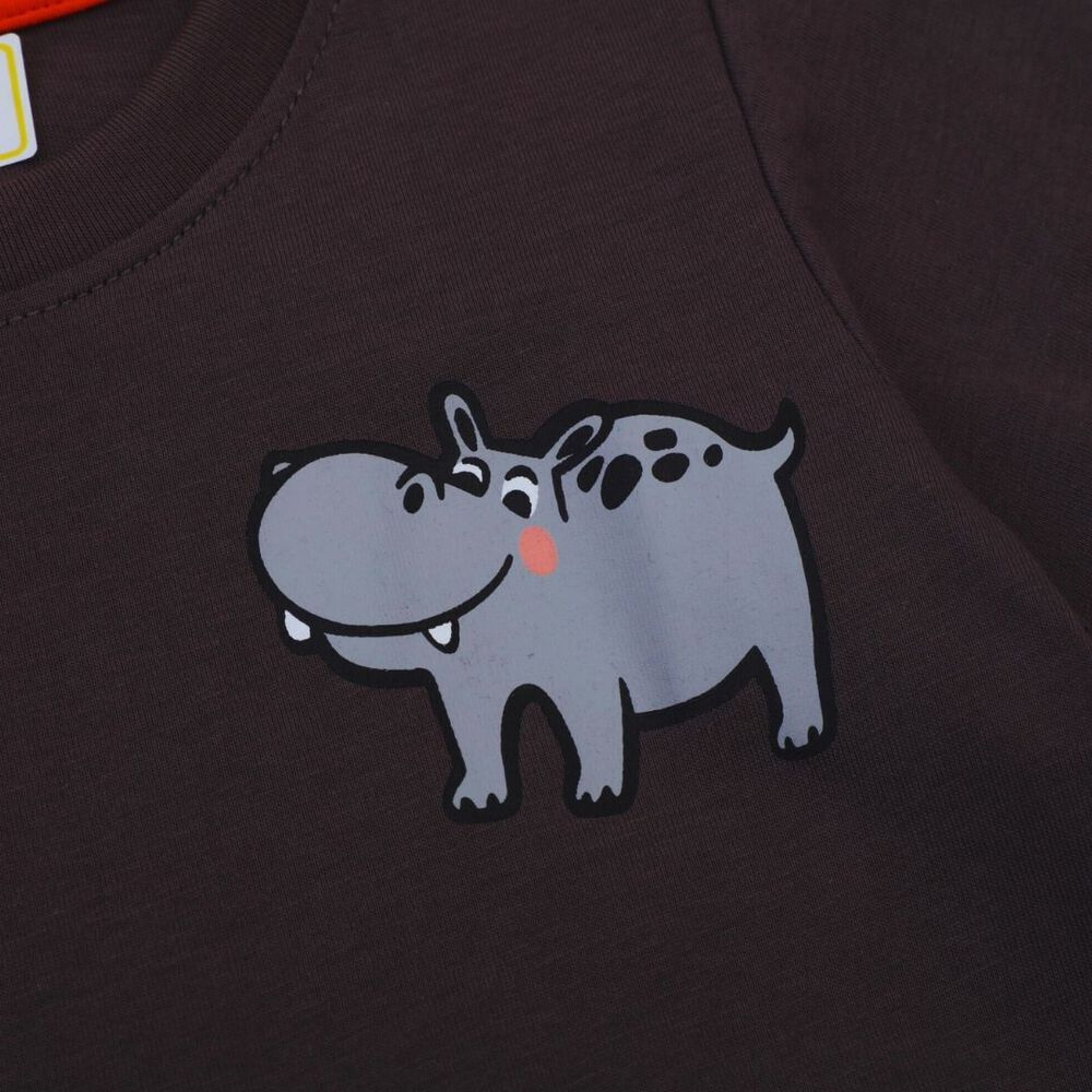 Polera Niño Algodón Manga Corta Jump Kids Hipopótamo Divertido 2 A 7 Años image number 3.0