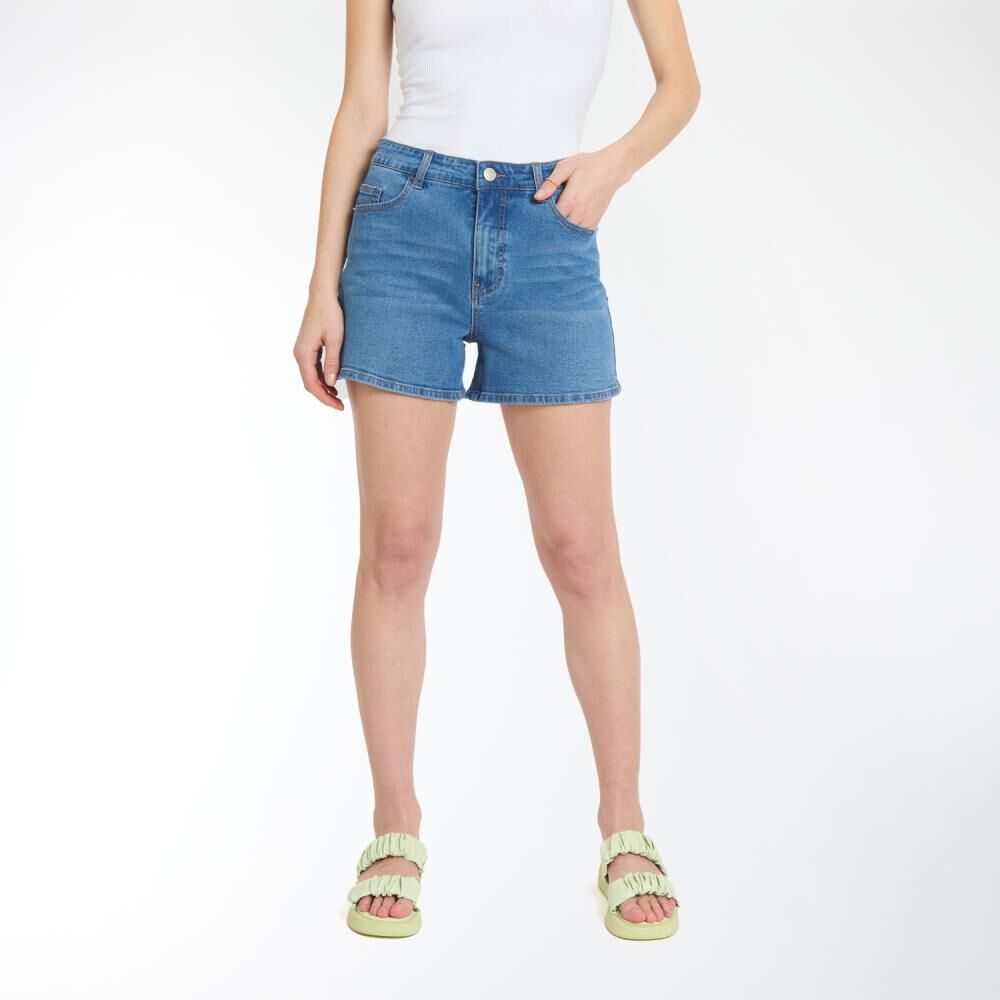 Short Denim Tiro Medio Super Skinny Mujer Freedom image number 0.0