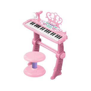 Piano Juguete Teclado Infantil Con Micr&oacute;fono Y Taburete