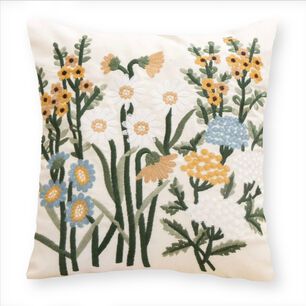 Funda Cojin Bordada 45x45 Cm Floral Mixto