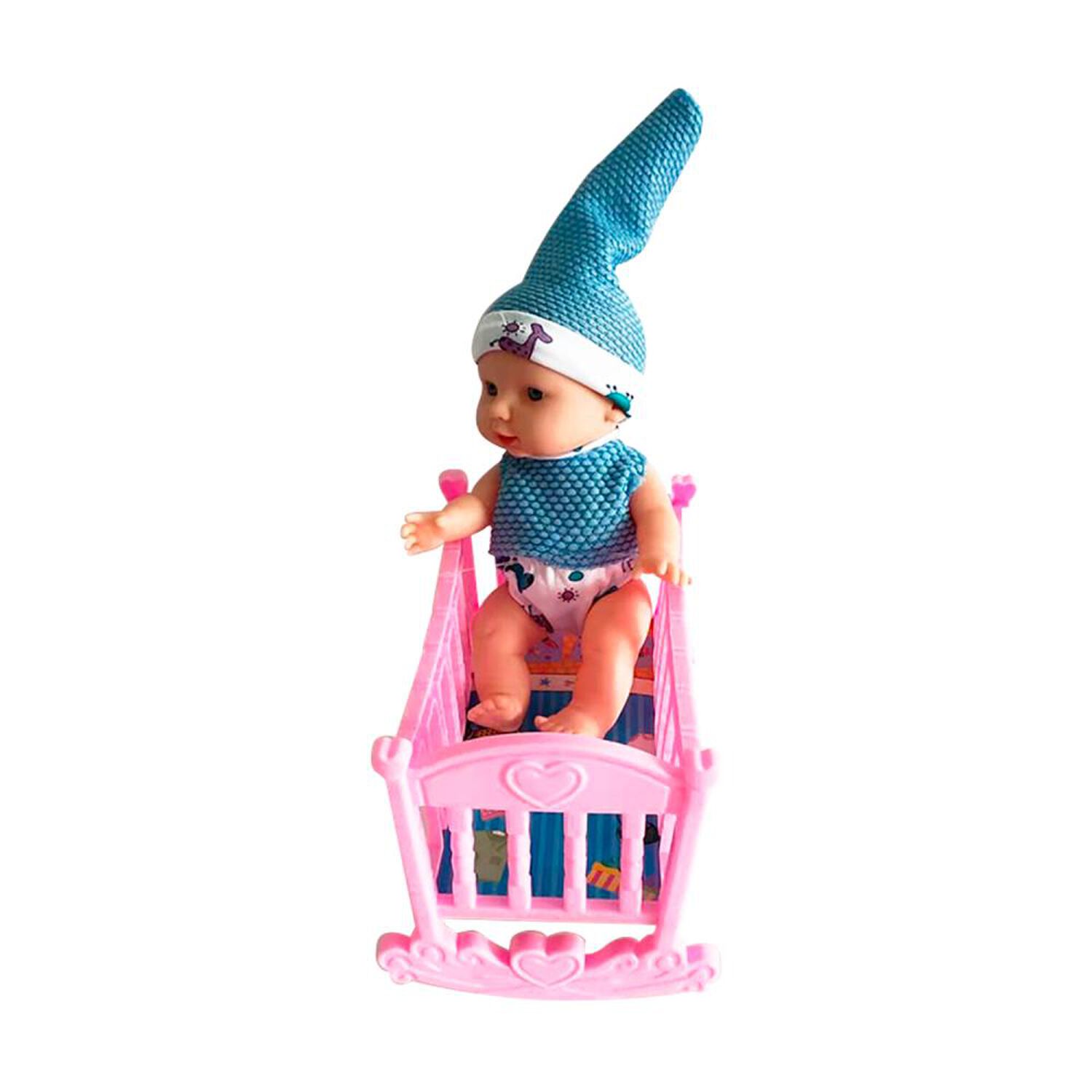 Mu&ntilde;eca Babydoll Bostecitos Mini 8" + Cuna image number 6.0