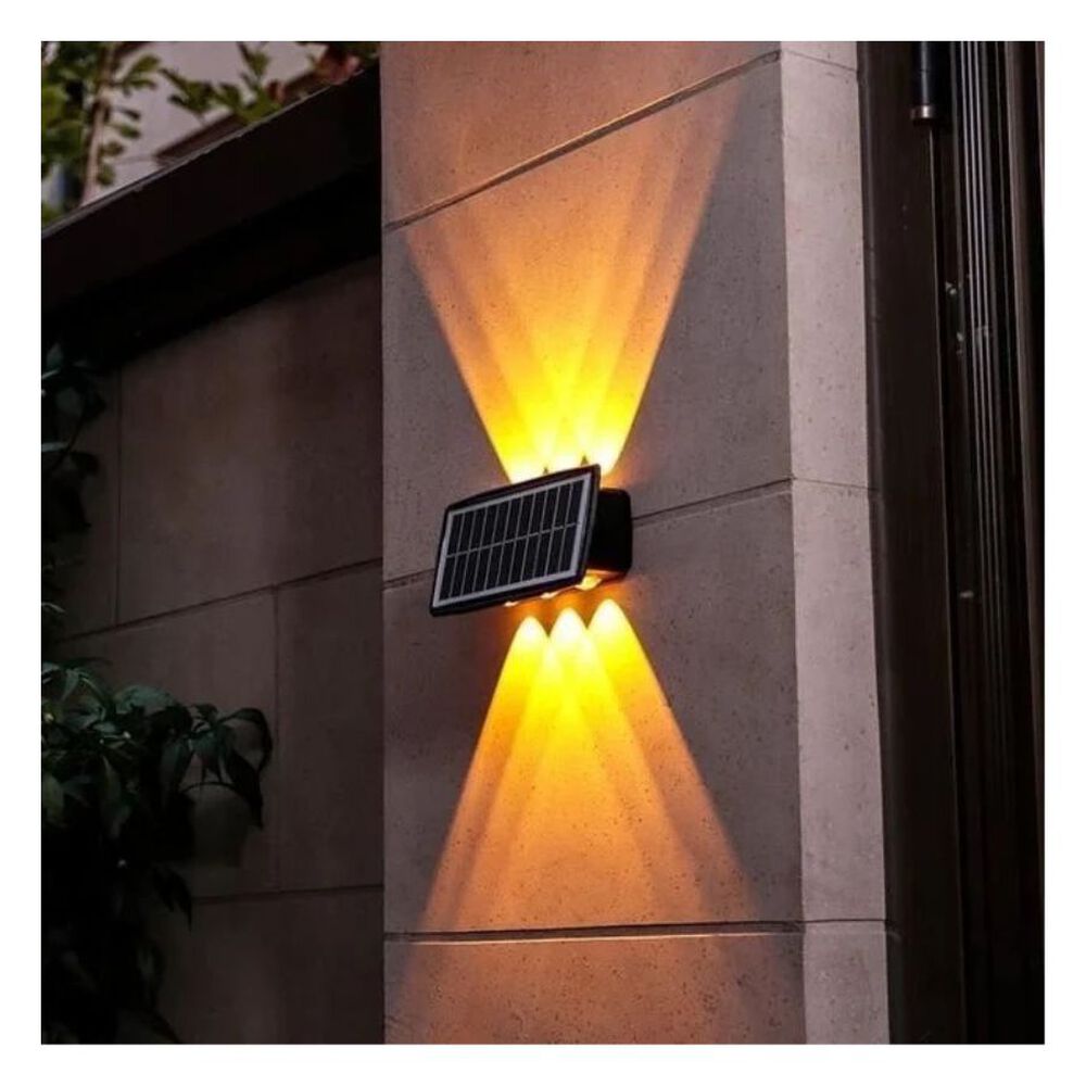 Lampara Panel Solar Aplique 3 Luz Led Ip65 Lampara Exterior image number 4.0