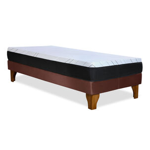Cama Europea Zen Pro 1.5 Plazas Tela Velvet Chocolate