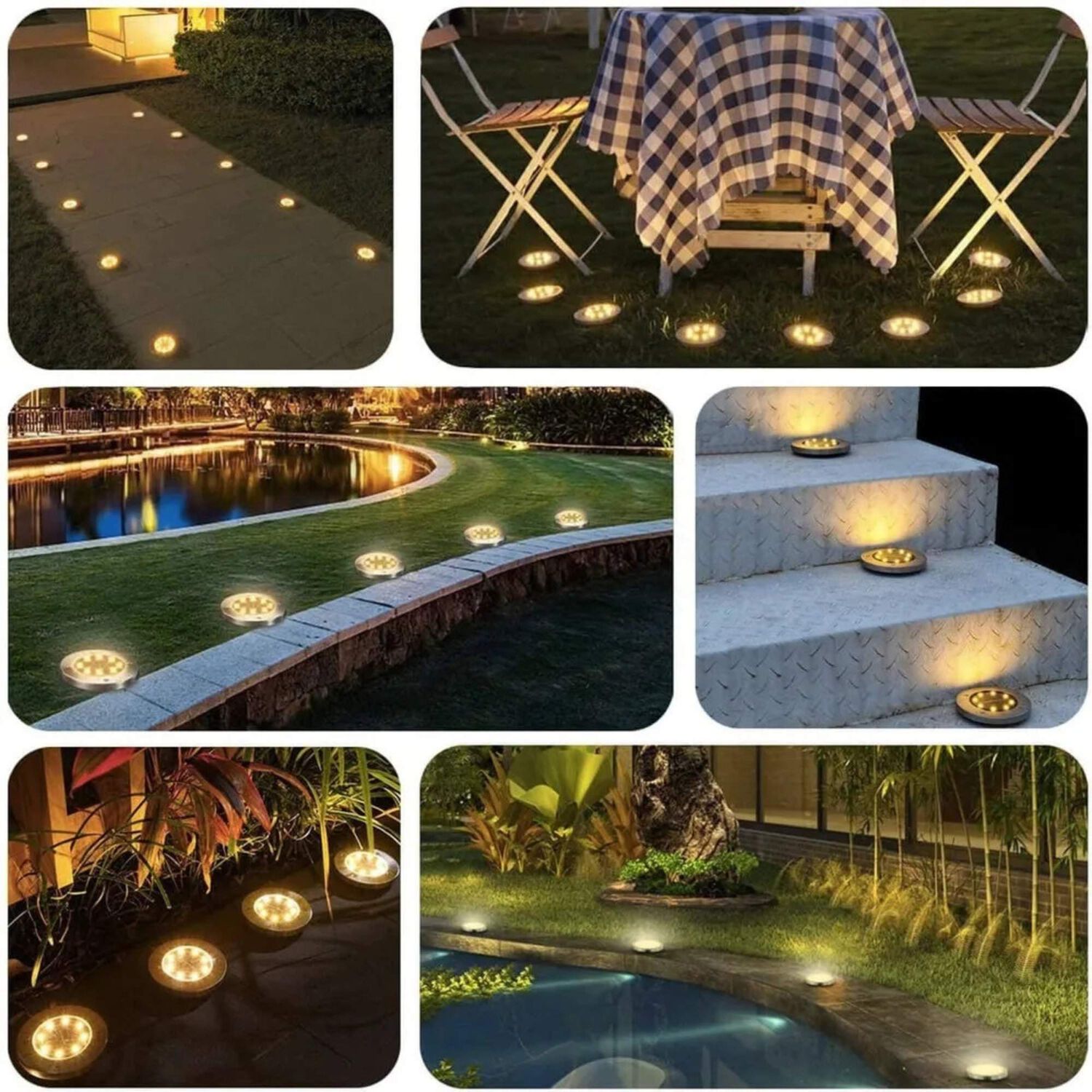 Set 4 Focos Led Carga Solar Para Jard&iacute;n Con Estaca image number 5.0