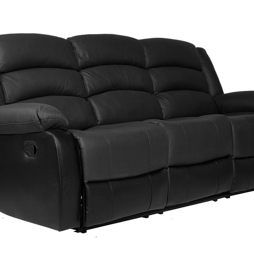 Sofa Reclinable 3 Cuerpos Black + Posavasos image number 1.0