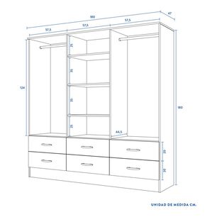 Cl&oacute;set Cic Maipo / 6 Puertas / 6 Cajones