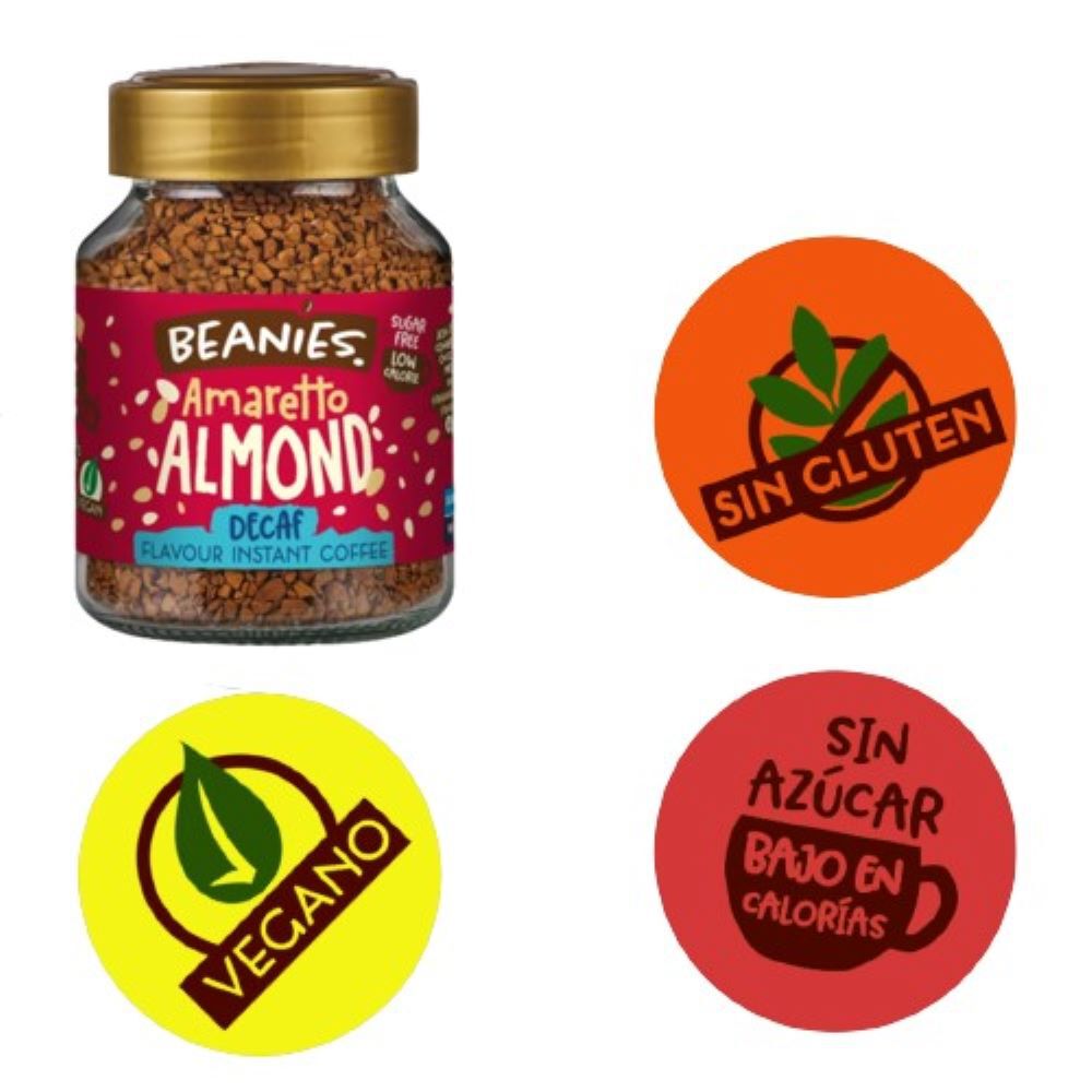 Caf&eacute; Beanies Liofilizado Descafeinado Amaretto Almond image number 2.0