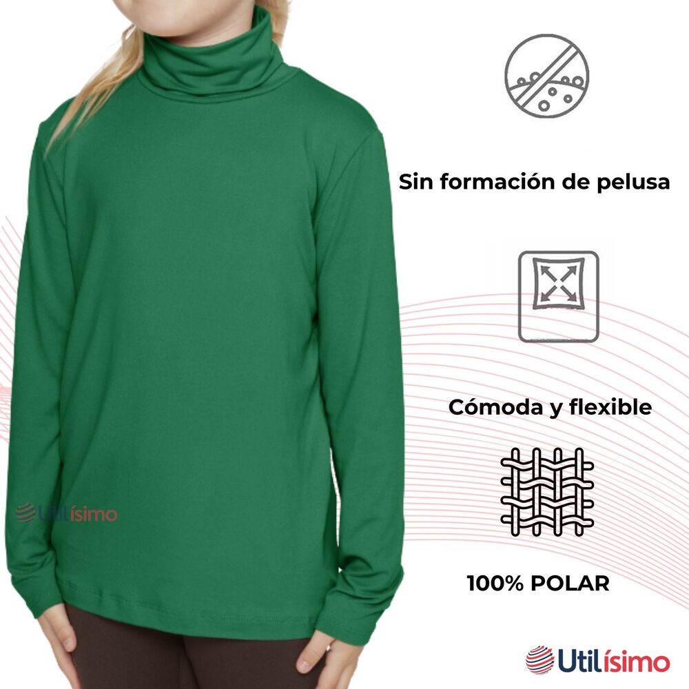 Camiseta Polera Polar Cuello Alto Ni&ntilde;a Primera Capa image number 3.0