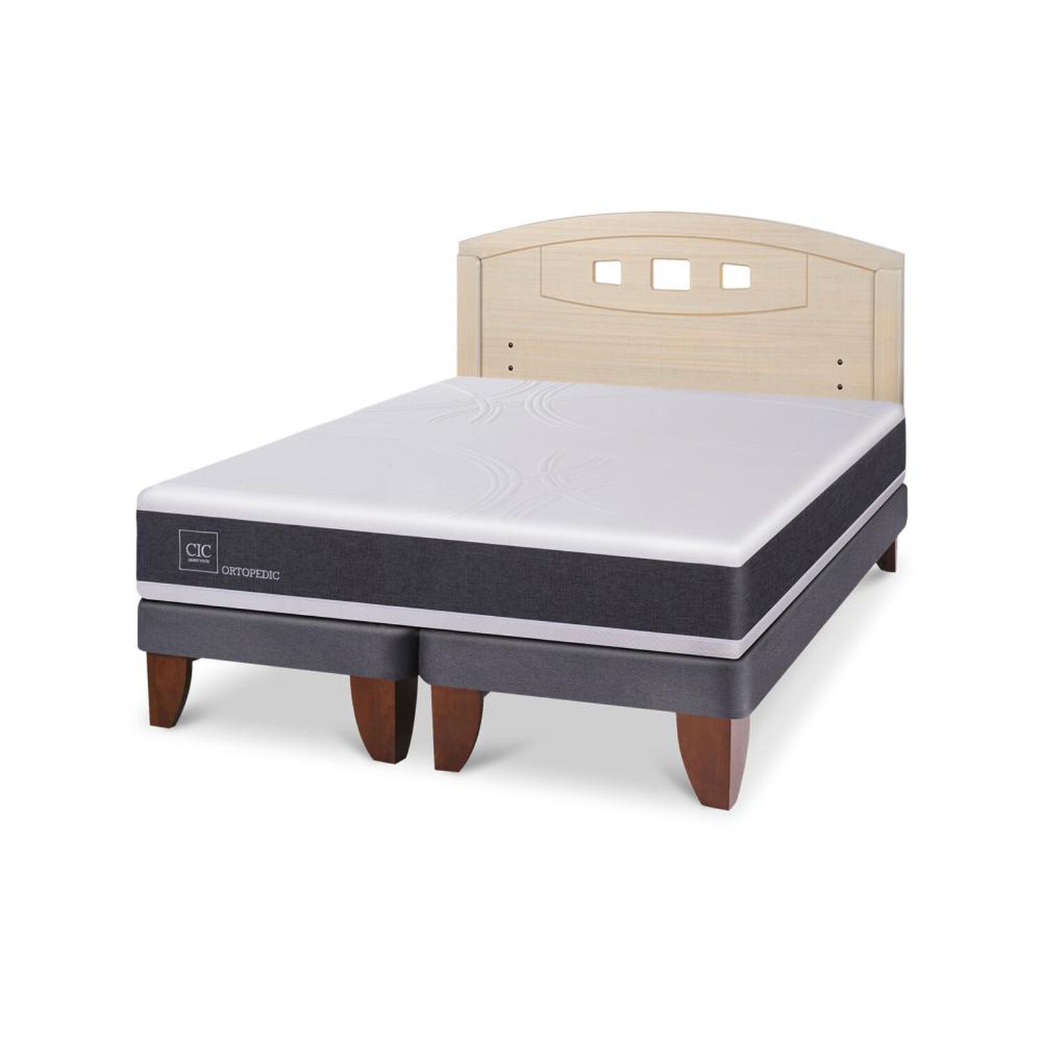 Cama Europea Cic Ortopedic / 2 Plazas / Base Dividida + Respaldo image number 3.0