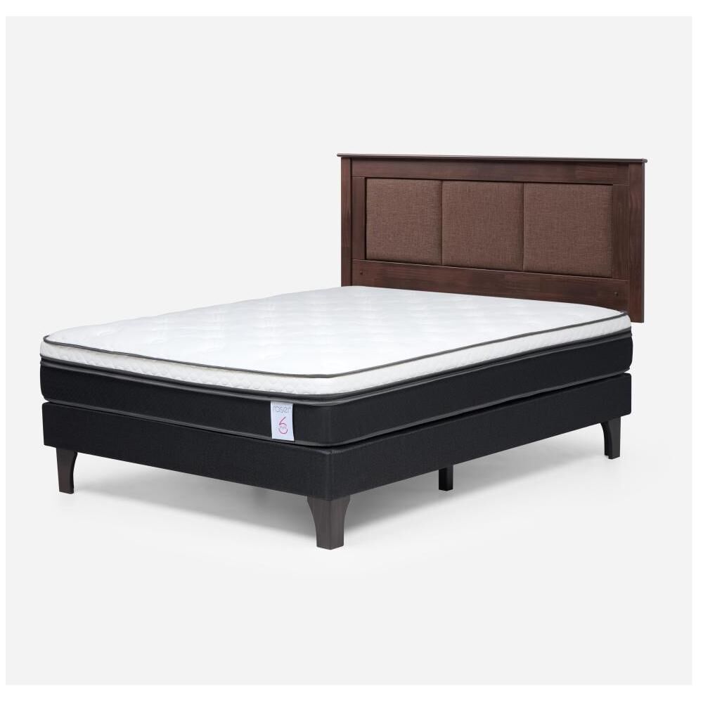 Cama Europea Rosen New Style 6 / 2 Plazas / Base Normal + Respaldo image number 1.0