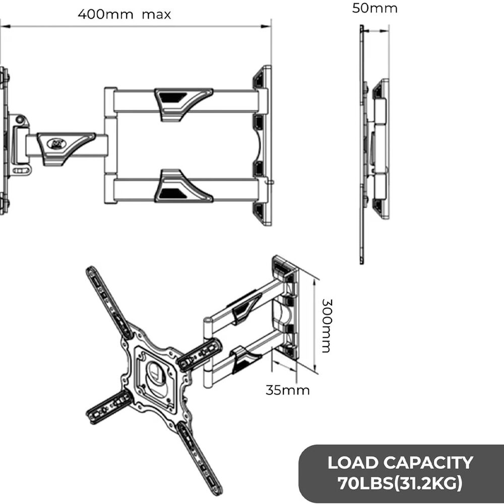 Soporte Universal De Pared Para Tv 32 A 60" Inclinable image number 2.0