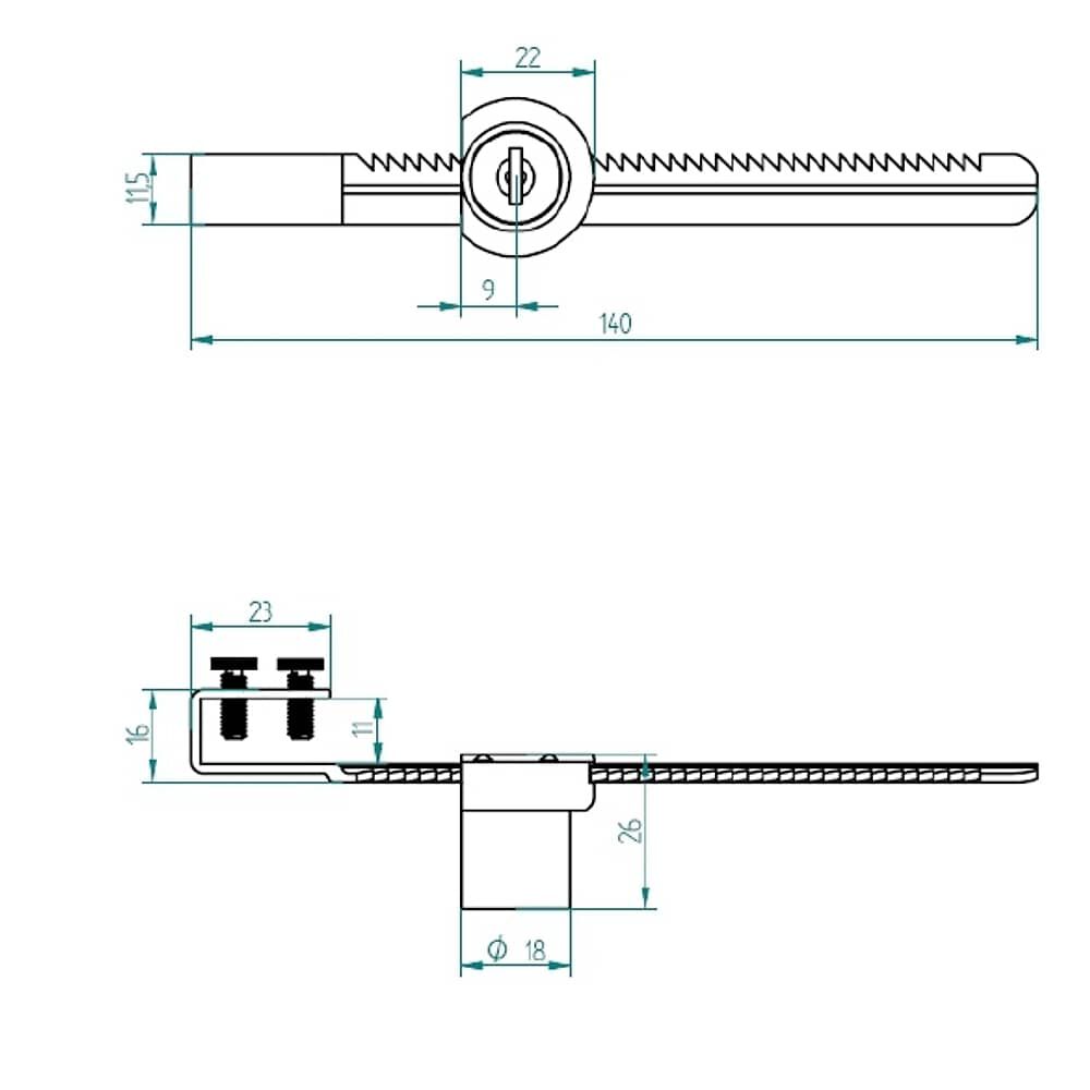 Cerradura Para Muebles Odis Puertas De Vidrio O Vitrina 1690-18140 image number 2.0