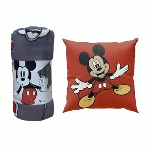 Pack Manta Coral 127x152 + Cojin 40x40 Mickey Movie Gray