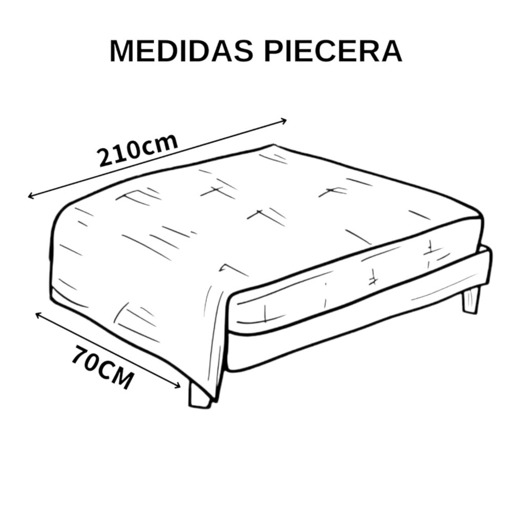 Piecera Para Cama Medida 70x210cm Chenille + 2 Fundas Color Azul image number 2.0