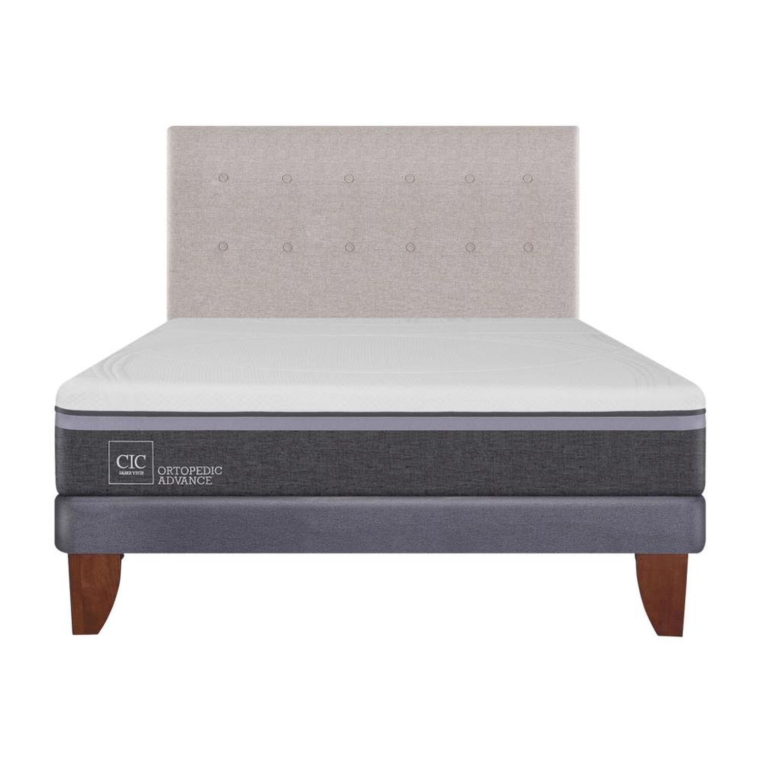 Cama Europea Cic Ortopedic Advance / 2 Plazas / Base Normal + Respaldo image number 0.0