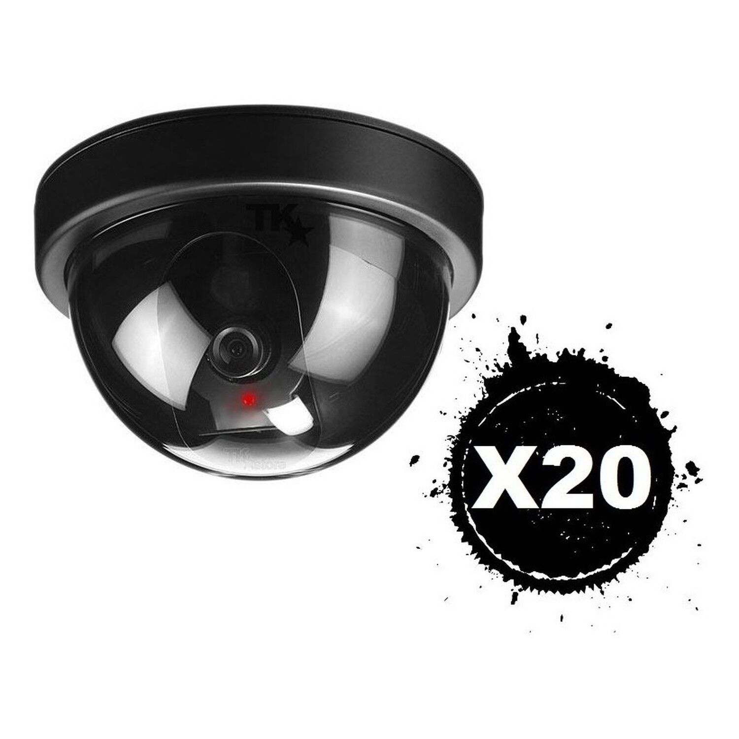 Pack 20 C&aacute;mara Falsa Domo Vigilancia Realista Sin Cable Aa image number 0.0