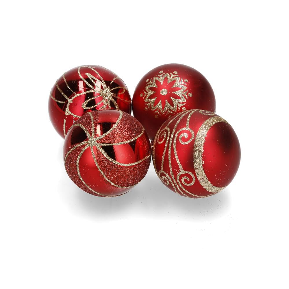 Esferas Navidad Casaideal 4 Unidades Rojo image number 0.0
