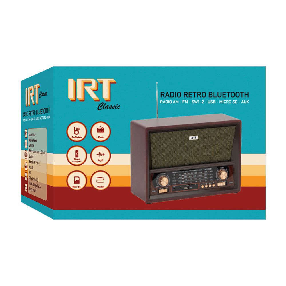 Parlante Bluetooth Retro Irt I005btretro02 image number 2.0