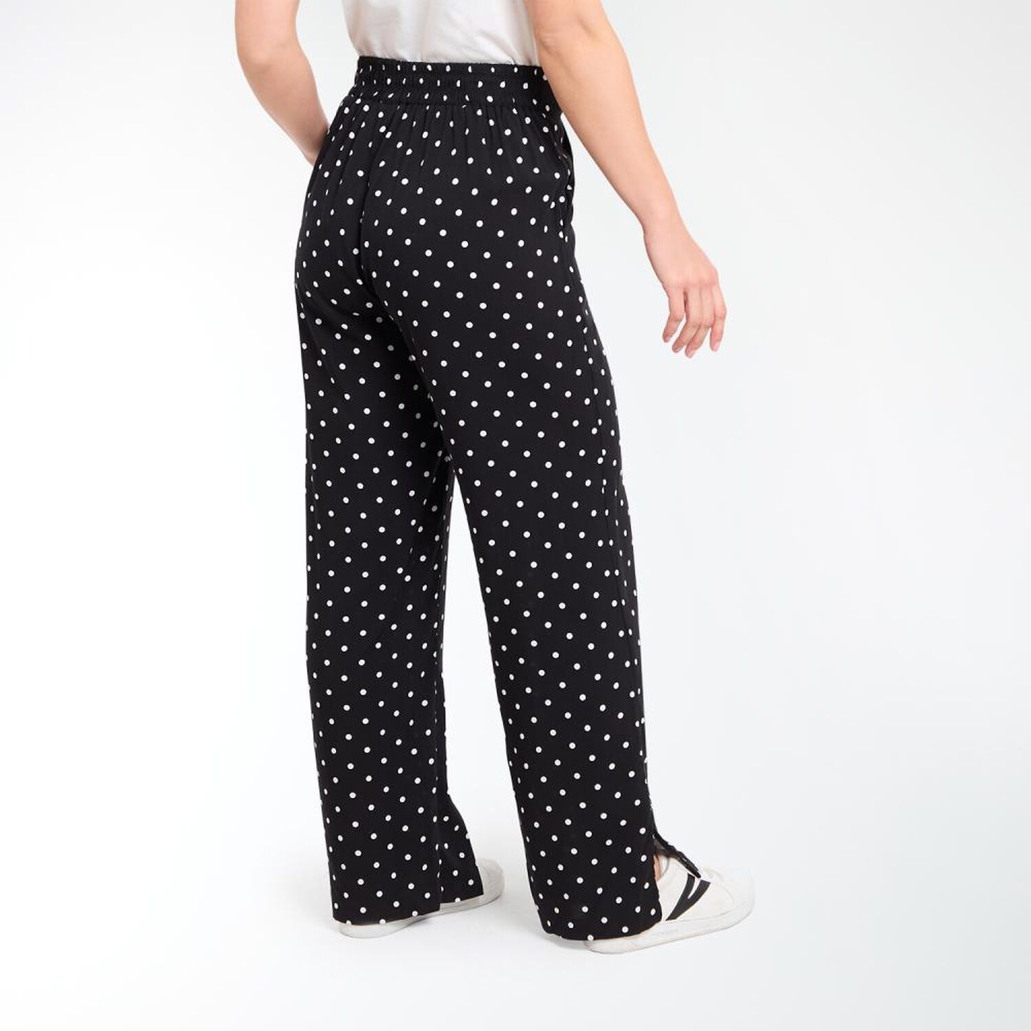 Pantal&oacute;n Full Print Pretina El&aacute;sticada Tiro Medio Palazzo Mujer Geeps image number 3.0