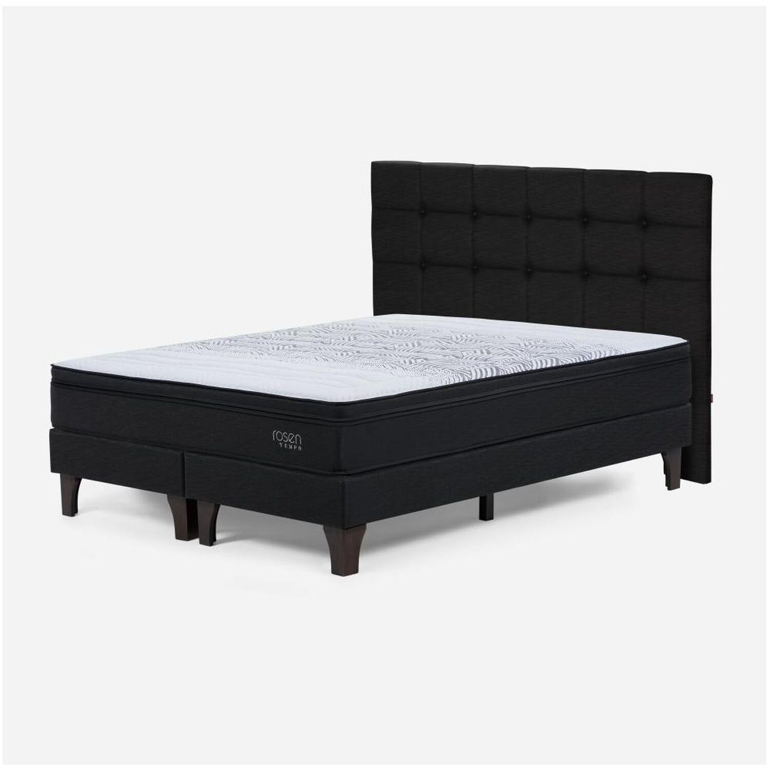 Cama Europea Rosen Tempo / King / Base Dividida + Respaldo Issey + C&oacute;moda Baker Grafito image number 1.0