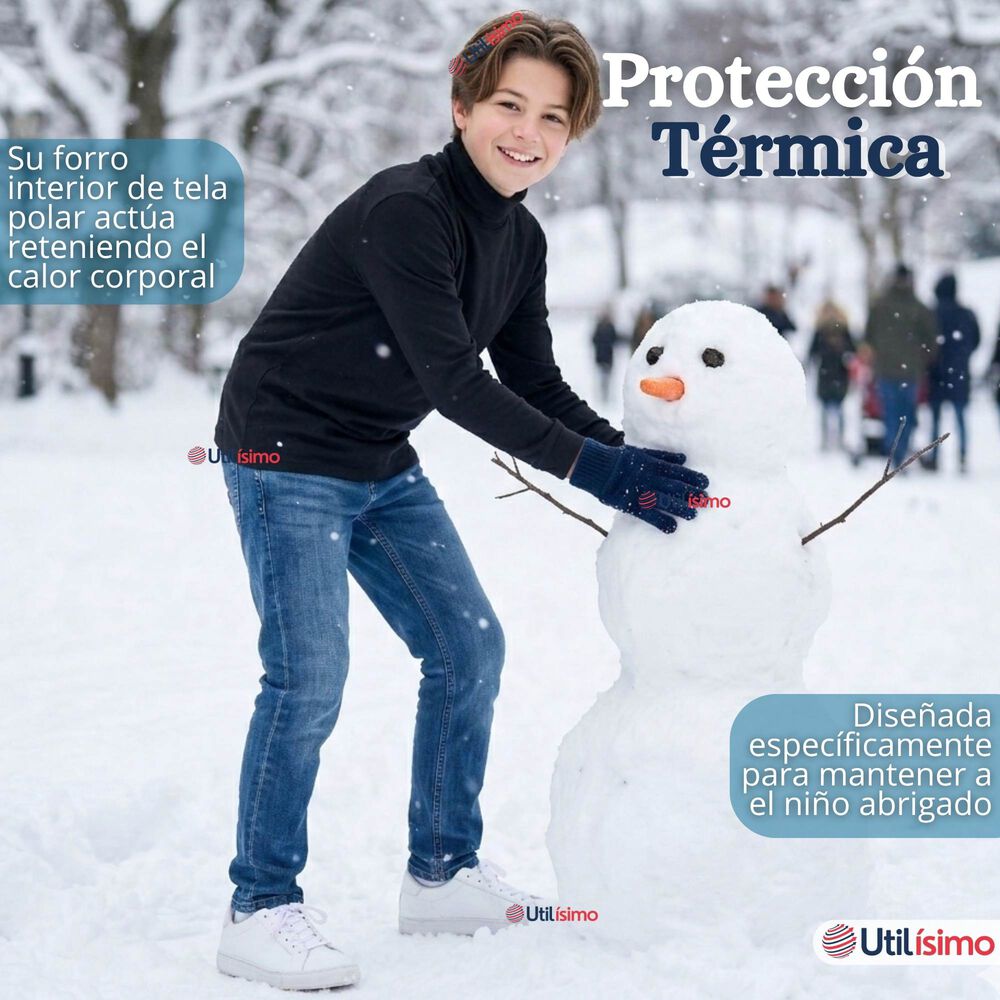 Pack 3 Poleras Camisetas Polar Negras Primera Capa Beatle Manga Larga Ni&ntilde;o image number 5.0