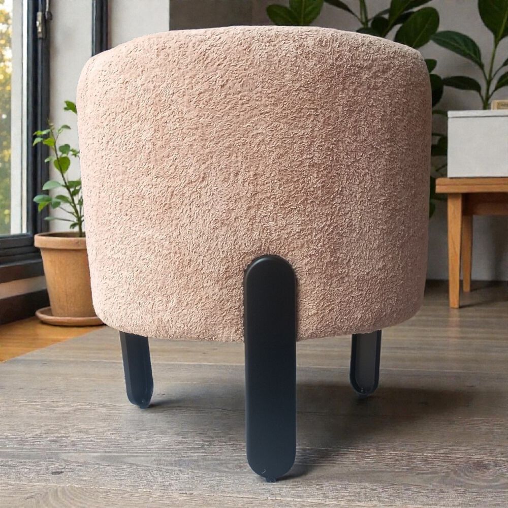 Pouf Redondo Palo Rosa 3 Patas 40 40 X 45 De Alto image number 0.0