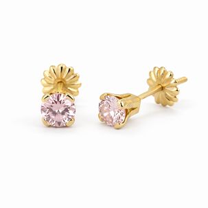 Aros Chispas Con Circ&oacute;n 6mm Oro 18k Nacional No2