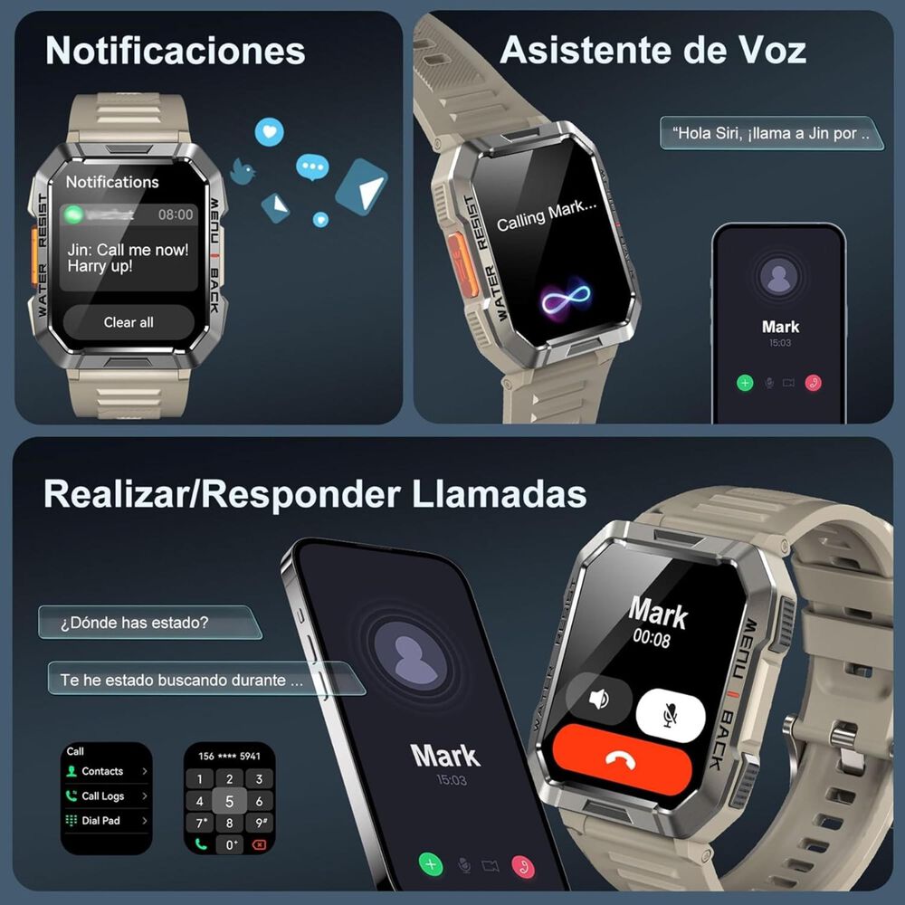 Blackview W80 Pro: Smartwatch Rugerizado, Batería 15 Días image number 2.0