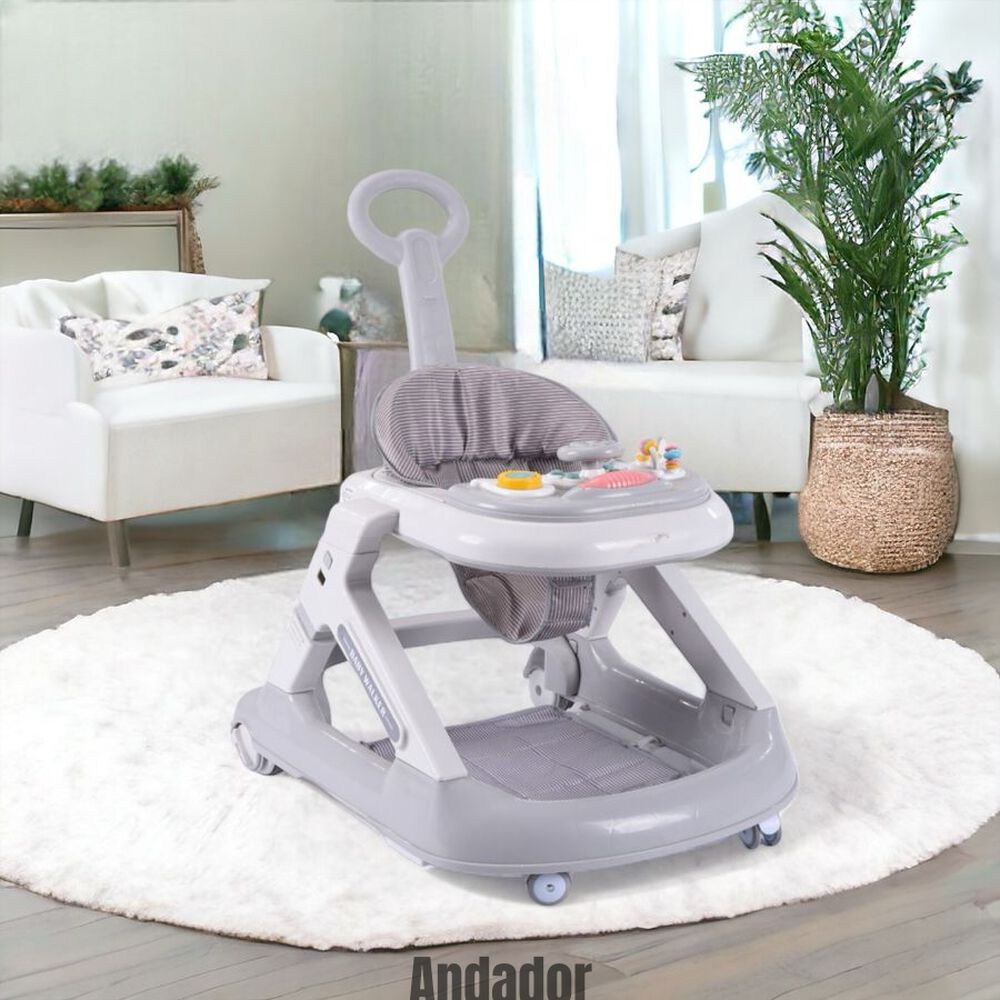 Andador Caminador 5 En 1 Con Apoya Pies Gris Lubabycas image number 4.0