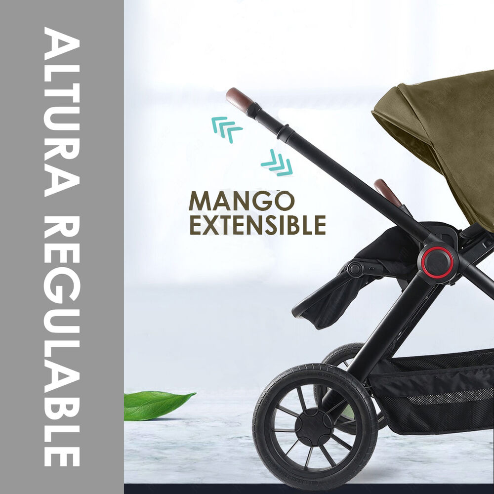 Coche De Beb&eacute; Asiento Reversible Verde Babymine image number 4.0