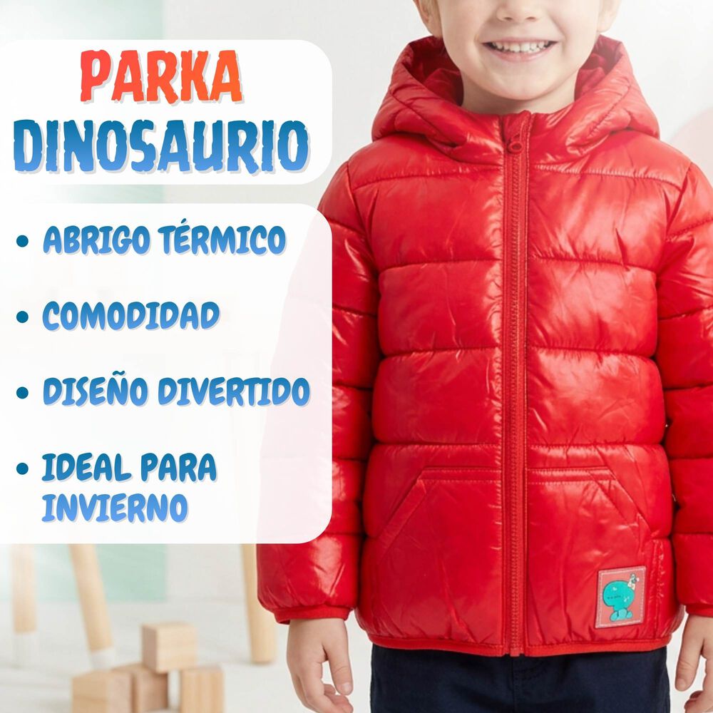Parka Dinosaurio Con Capucha Manga Larga Ni&ntilde;o Jump Kids image number 3.0